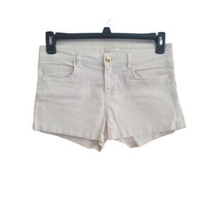 H&M Denim Shorts 8 Womens White Cuffed Mid Rise Solid Casual Summer Bottoms